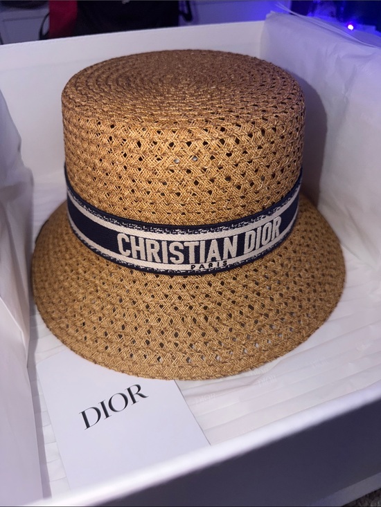 Dior Accessories - Dior Straw Riviera Hat in Natural Beige with White Tag
